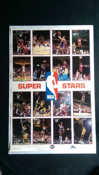 Vtg Nba Lakers Bulls 76ers Michael Jordan Nike 1 Kareem Starline Costacos Poster