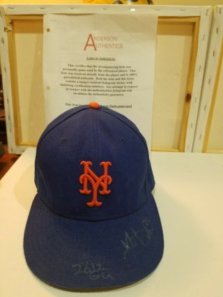 Signed 2012 Lucas Duda Game 50th Anniversary York Mets Hat Cap With