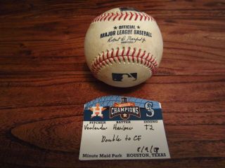 Mitch Haniger Mariners Game Double Baseball 8/9//2018 Hit 239 Vs Astros