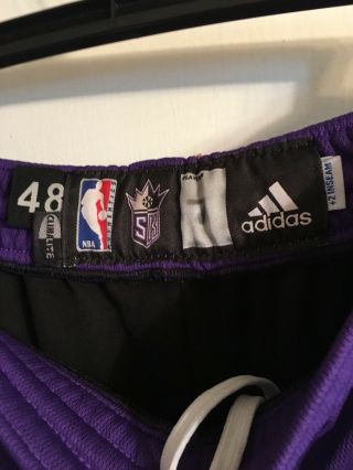 Authentic Adidas Sacramento Kings Team Issued Pro Cut Basketball Shorts Size 48 3