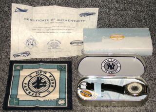 1927 York Yankees Ltd Ed Fossil Watch In Tin W/ Felt Blanket &