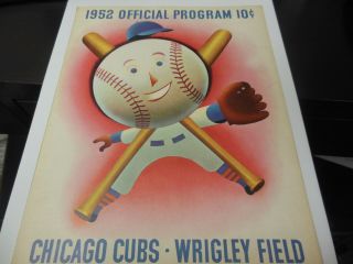 1952 Chicago Cubs Program Scorecard Vs St Louis Cardinals Baseball Mlb Rare