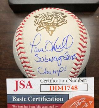 Paul O’neill Jsa Signed 2000 Ws Baseball Autographed Mlb Ny Yankees World Series