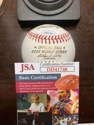 Paul O’Neill JSA Signed 2000 WS Baseball Autographed MLB NY Yankees World Series 3