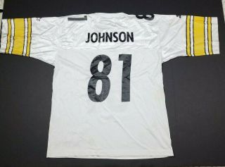Vtg Charles Johnson 81 Pittsburgh Steelers Nfl Starter Jersey Size 48 L Flaws