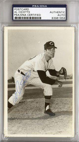 Al Cicotte Autographed Signed 3.  5x5.  5 Postcard Cleveland Indians Psa 83961858