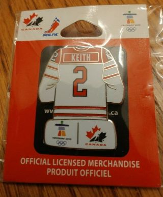 Duncan Keith Vancouver 2010 Winter Olympic Pin Hockey Jersey Team Canada 2