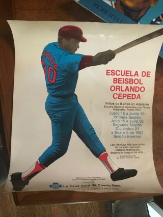 Orlando Cepeda Vintage Baseball Poster St Louis Cardinals Beisbol