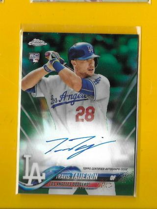 D4065 Travis Taijeron 2018 Topps Chrome Dodgers Rc Refractor Autograph 40/99$25