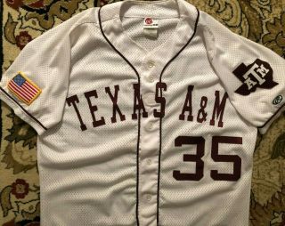 Texas A&m Game Worn White Baseball Jersey - Size 46