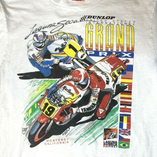 Vintage Laguna Seca Us Intl Grand Prix Motorcycle Racing T - Shirt - Size M