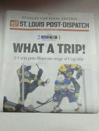 St Louis Post Dispatch St Louis Blues 6/7/19 Stanley Cup Finals