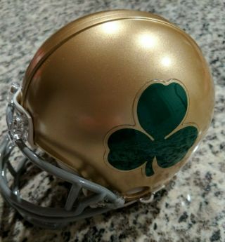 Notre Dame Irish Riddell Vsr4 Mini Helmet 2014 Indy Shamrock Game