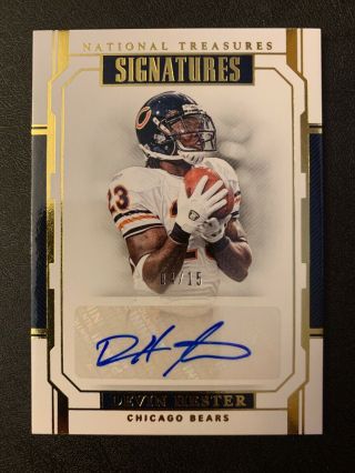 Devin Hester 2018 Chicago Bears National Treasures Gold Autographed Card Ssp /15