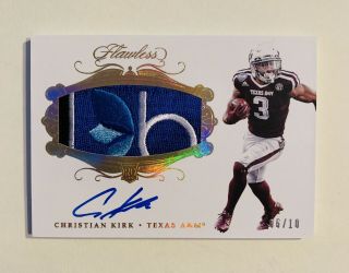 2018 Flawless - Christian Kirk - Rookie Patch Autograph - Bowl Logo - Jersey /10