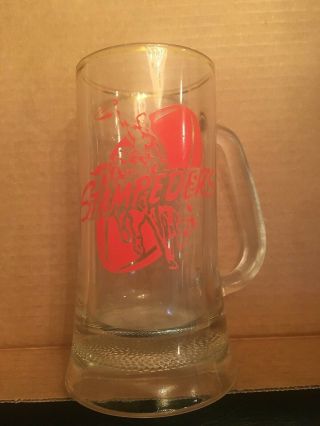 Cfl Football Beer Glass: Calgary Stampeders Glass,  5 " Wide X 6.  5 " Tall