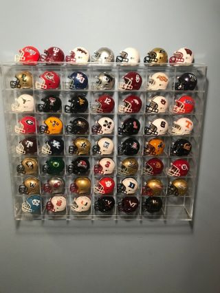 Pocket Pro Football Helmets Lot; NFL and NCAA with Display Cases 2