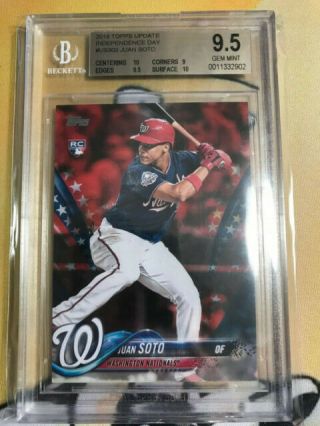 Juan Soto 2018 Topps Update Independence Day Rookie Rc /76 Bgs 9.  5