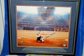 16 X 20 Hank Aaron Photo Hand Signed Collectibles Steiner Framed Mlb Cooperstown