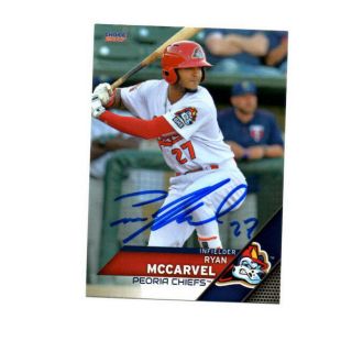 Ryan Mccarvel 2017 Peoria Chiefs Autographed Signed Team Set Card Cardinals C