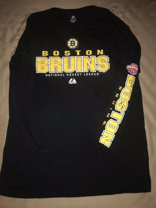 Boston Bruins Nhl Pullover Sweatshirt Black Long Sleeve Size Large Men’s