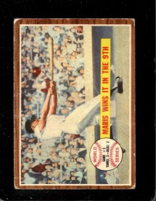 1962 Topps 234 World Series Game 3 Roger Maris Poor A25931