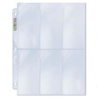 10 Loose Ultra Pro 6 Pocket Pages Coupon Tall Card Storage Sheets Holder