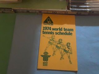 1974 Pittsburgh Triangles World Team Tennis Schedule