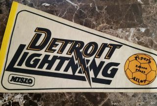 Detroit Lightning Pennant Misl 1979 - 80 Vintage 12×30 Major Indoor Soccer League