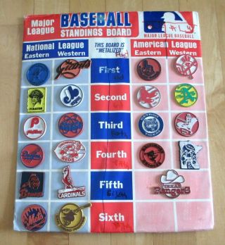 Vintage 70s Major League Baseball Team Magnet Standings Board 21 Mlb Of 24