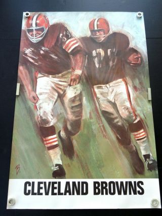 1965 Classic Dave Boss Nfl Poster - Cleveland Browns - Never Displayed