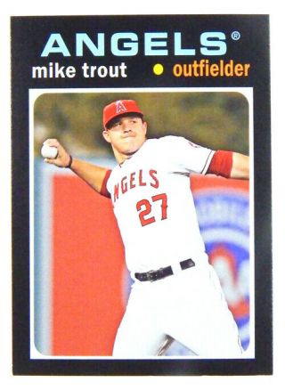 2013 Topps Archives Mike Trout 1971 Style Mini Tm - 7