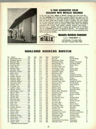 1965 (Nov.  7) AFL Football program Oakland Raiders @ Houston Oilers Fair 5