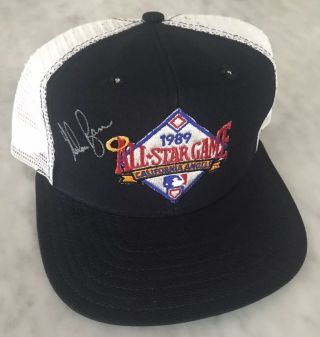 Nolan Ryan Auto Autograph Signed 1989 All Star Game Hat Angels Rangers Jsa Hof