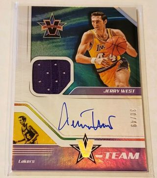 2018 - 19 Panini Chronicles Jerry West Vanguard Jersey Auto 30/49 Lakers