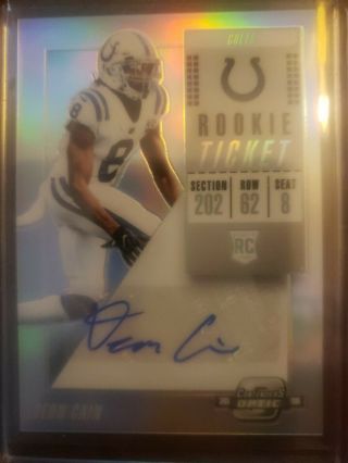 2018 Panini Contenders Optic Football Deon Cain Rookie Auto - Colts