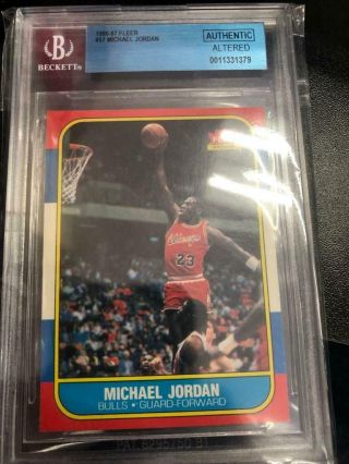 Michael Jordan 1986/87 Fleer Rookie Card Rc 57 Bgs Authentic Altered Bulls