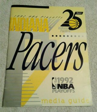 1992 Indiana Pacers 25 Years Nba Playoffs Media Guide Reggie Miller Rik Smits