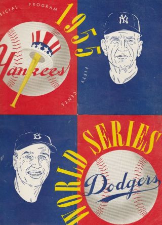 1955 World Series Program York Yankees Vs Brooklyn Dodgers Mantle Koufax