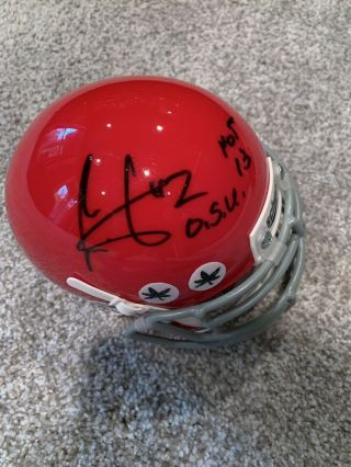 Chris Carter Ohio State Signed Mini Helmet Jsa Certified Buckeyes Hall Of Fame