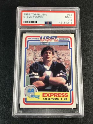 Steve Young 1984 Topps Usfl Xrc Rookie Rc Nm -,  Bgs 7.  5 Nfl Hall Of Famer