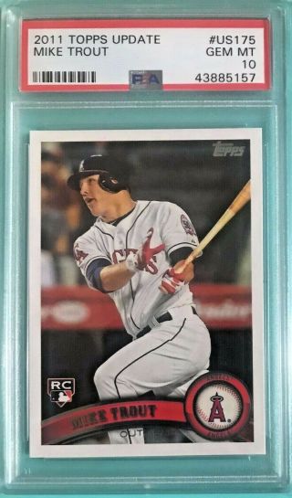 2011 Topps Update Mike Trout Rc Psa 10 Gem Rookie Card Us175