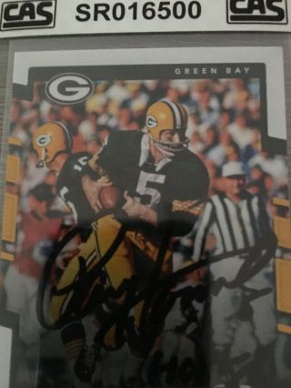 HOF Paul Hornung Signed Autographed Green Bay Packers Football Card W/COA 2