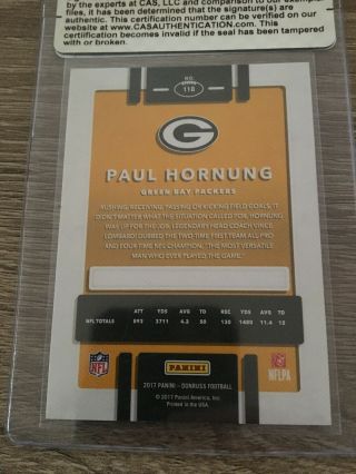 HOF Paul Hornung Signed Autographed Green Bay Packers Football Card W/COA 3