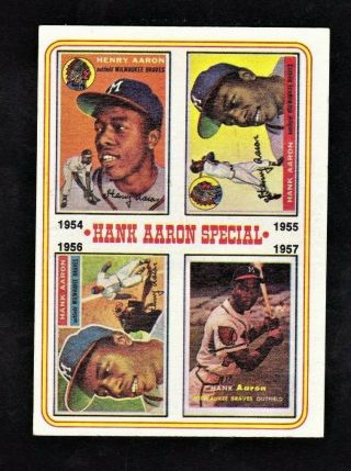 1974 Topps 2 Hank Aaron 54 - 57 Braves Brewers Hof Card - Exmint - 658
