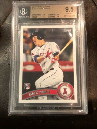 Mike Trout 2011 Topps Update Us175 Bgs Gem 9.  5 10 Centering Rc Rookie