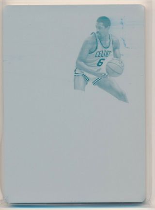 Bill Russell 2018 - 19 National Treasures 2017 - 18 Flawless Cyan Print Plate 1/1 A2