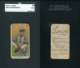 1909 - 1911 T206 Tom Needham Chicago Cubs Sgc 10 Lenox Cigarettes