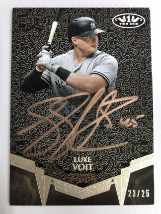 Luke Voit 2019 Topps Tier One On Card Autograph /25 Ba - Lv Yankees Hot