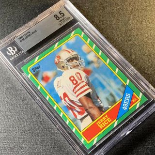 Jerry Rice 1986 Topps 161 Rookie Card Rc Bgs 8.  5 San Francisco 49ers Nfl Hof